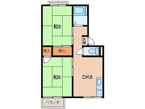 プレジール狐島Ｂ棟の物件間取画像